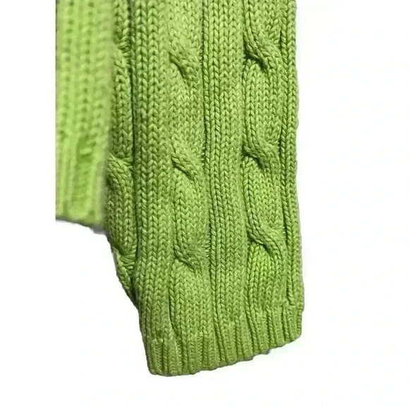 Izod Green Cable Knit Sweater - Picture 4 of 8